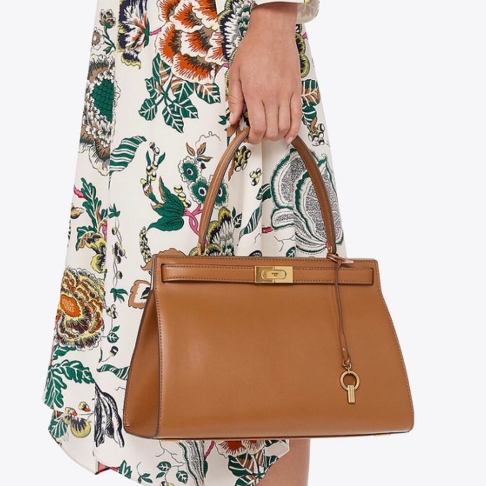 Tory Burch Lee Radziwill Bag Small Brown with Gold Hardware - Picture 1 of 16